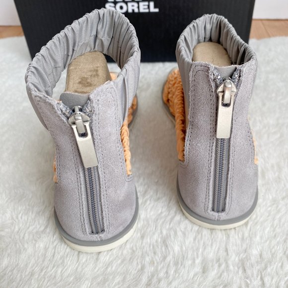 Sorel Ella II Ankle Strap Women's Sandals, Gray/Orange, Size 8 - Picture 6 of 9